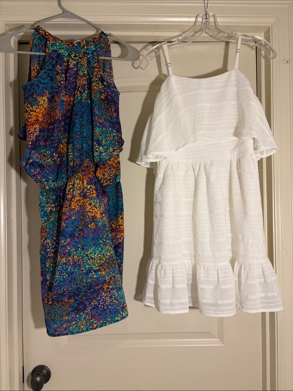 Bundle of 2 Mini Dresses:  white/colorful